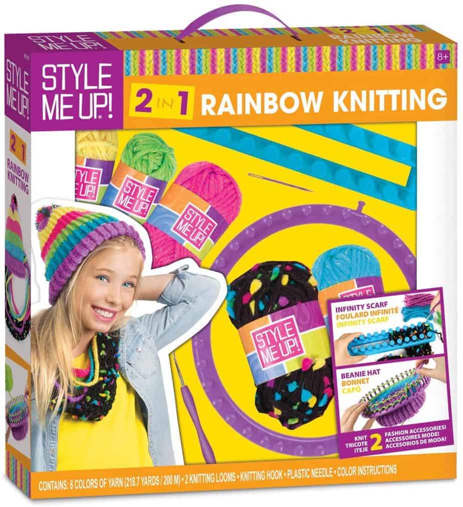 2 in 1 rainbo2 in 1 rainbow knittingw knitting