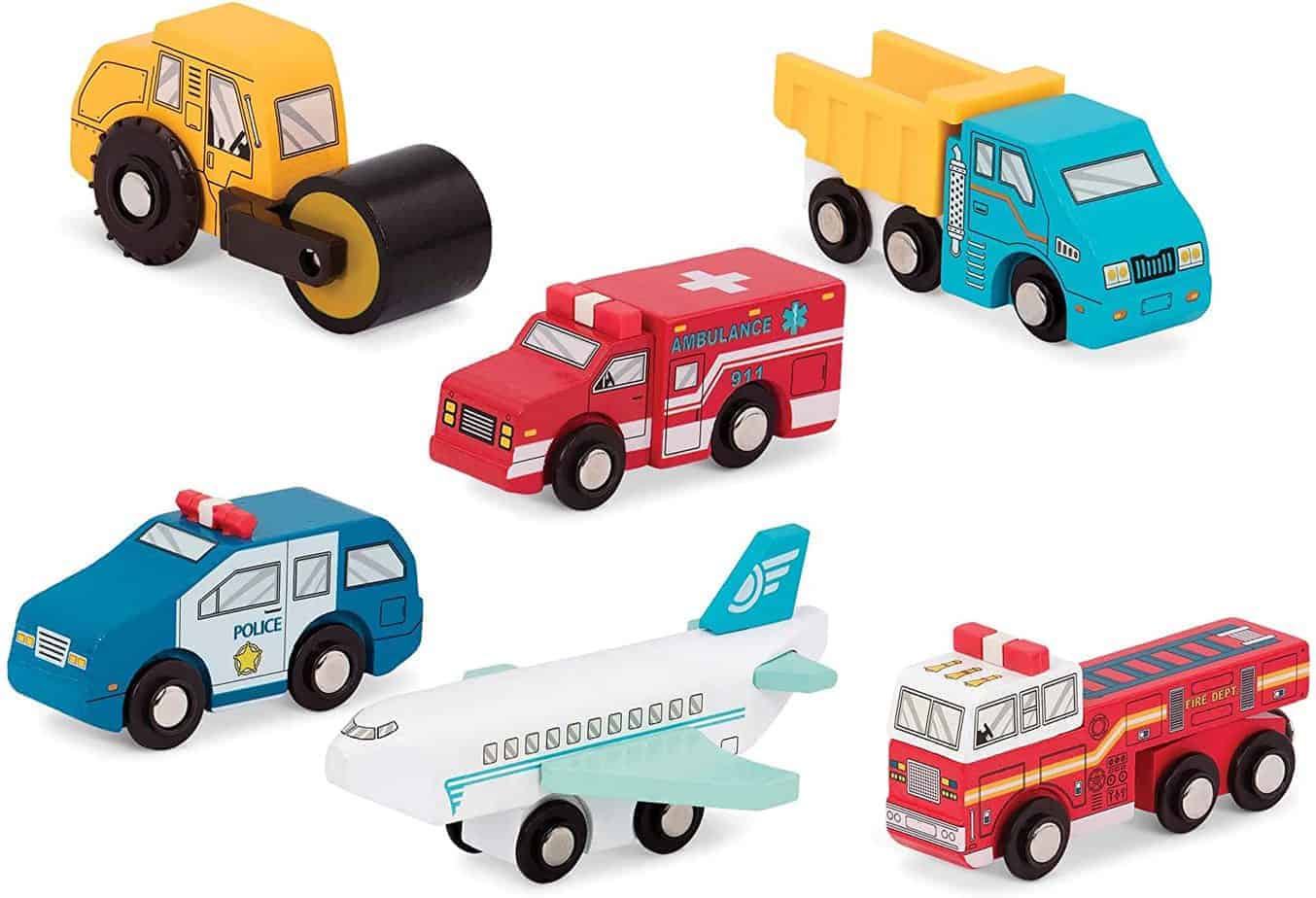 Battat 6 Piece Wooden Vehicle Set