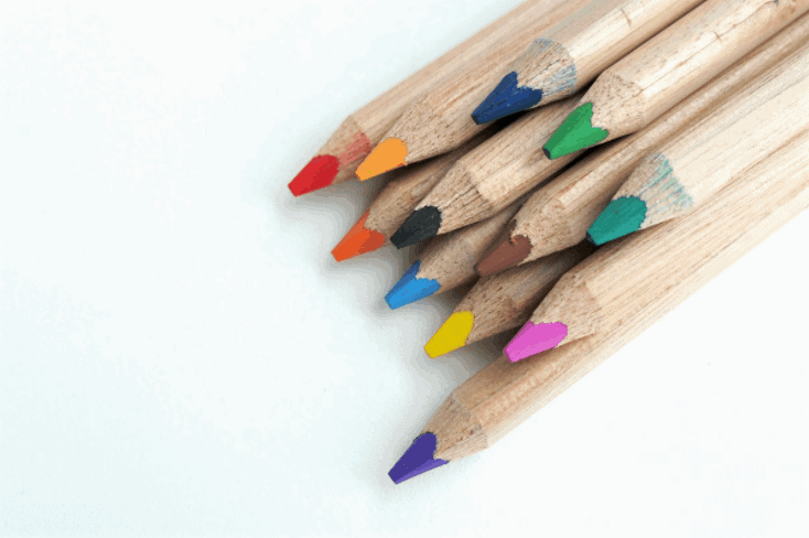 wooden colored pencils