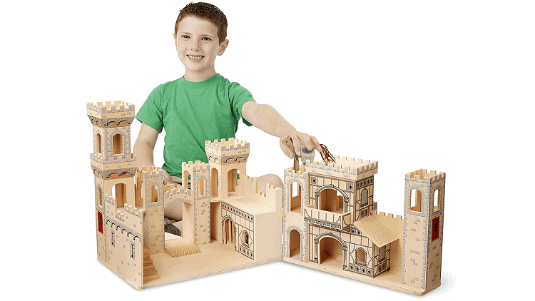 Melissa & Doug Deluxe Folding Medieval Wooden Castle