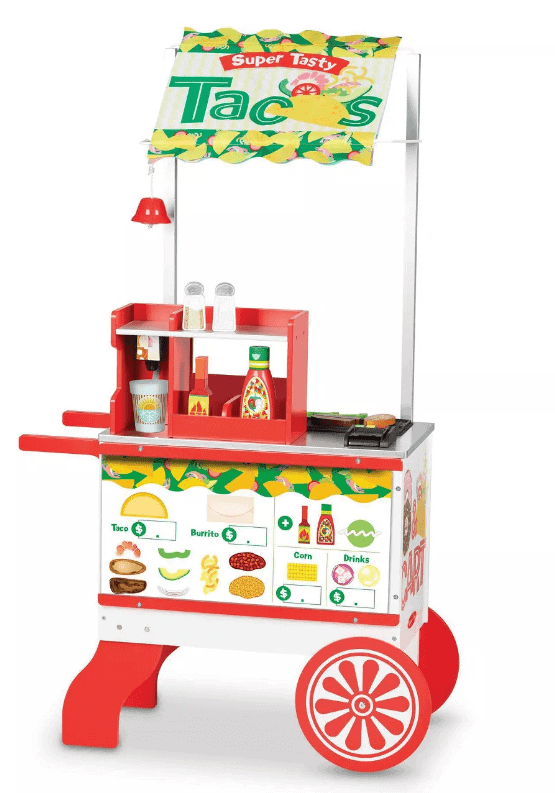 Melissa & Doug Super Duper Donut & Taco Rolling Wooden Food Cart