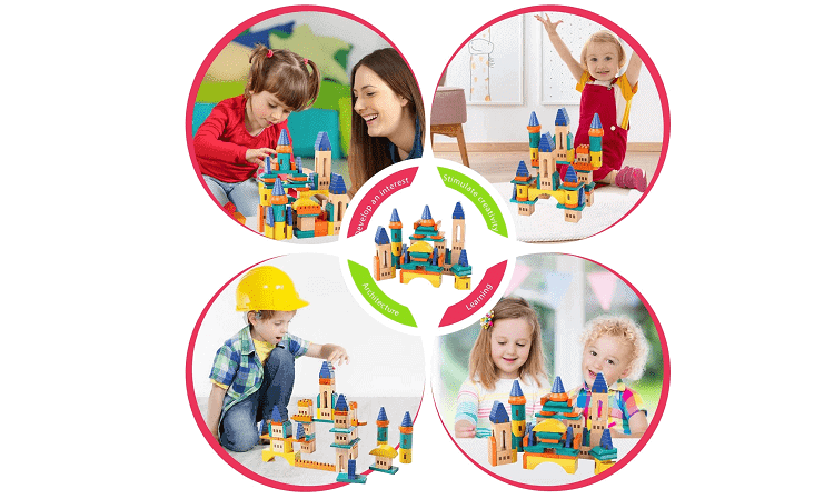 Wooden Castle Building Blocks Set