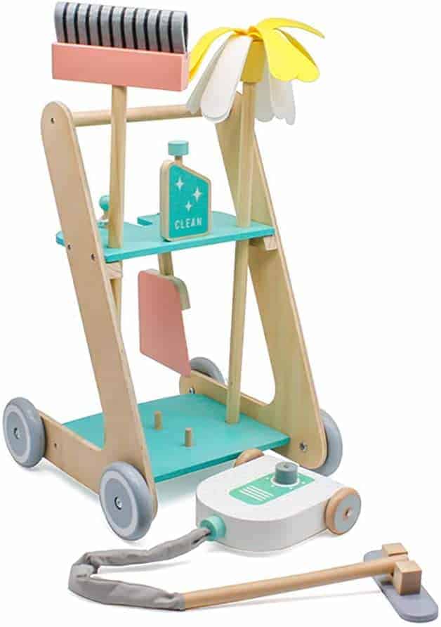 london-kate Kids Wooden Play Pretend Cleaning Kit