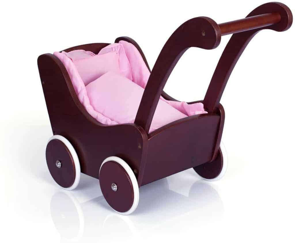 Guidecraft Espresso Dark Cherry wooden Doll Buggy