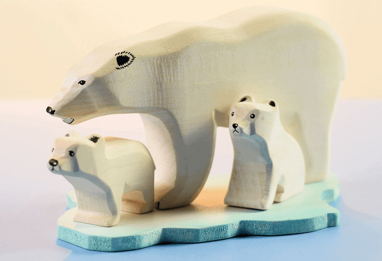 Wooden Polar Bears